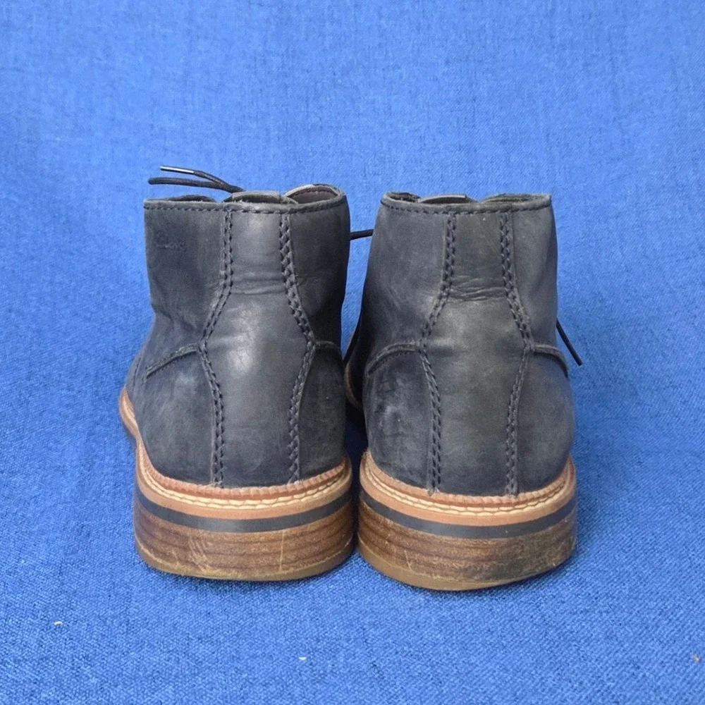 Clarks Grimsby Hi Men's Size 9.5M Navy Midnight Leather Chukka Boots 261041407